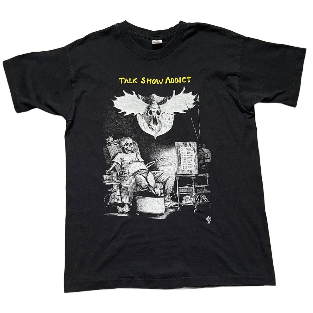 Vintage Mob Town Paul Sonju Skeloton Art T Shirt TV Show Addict 90s TV